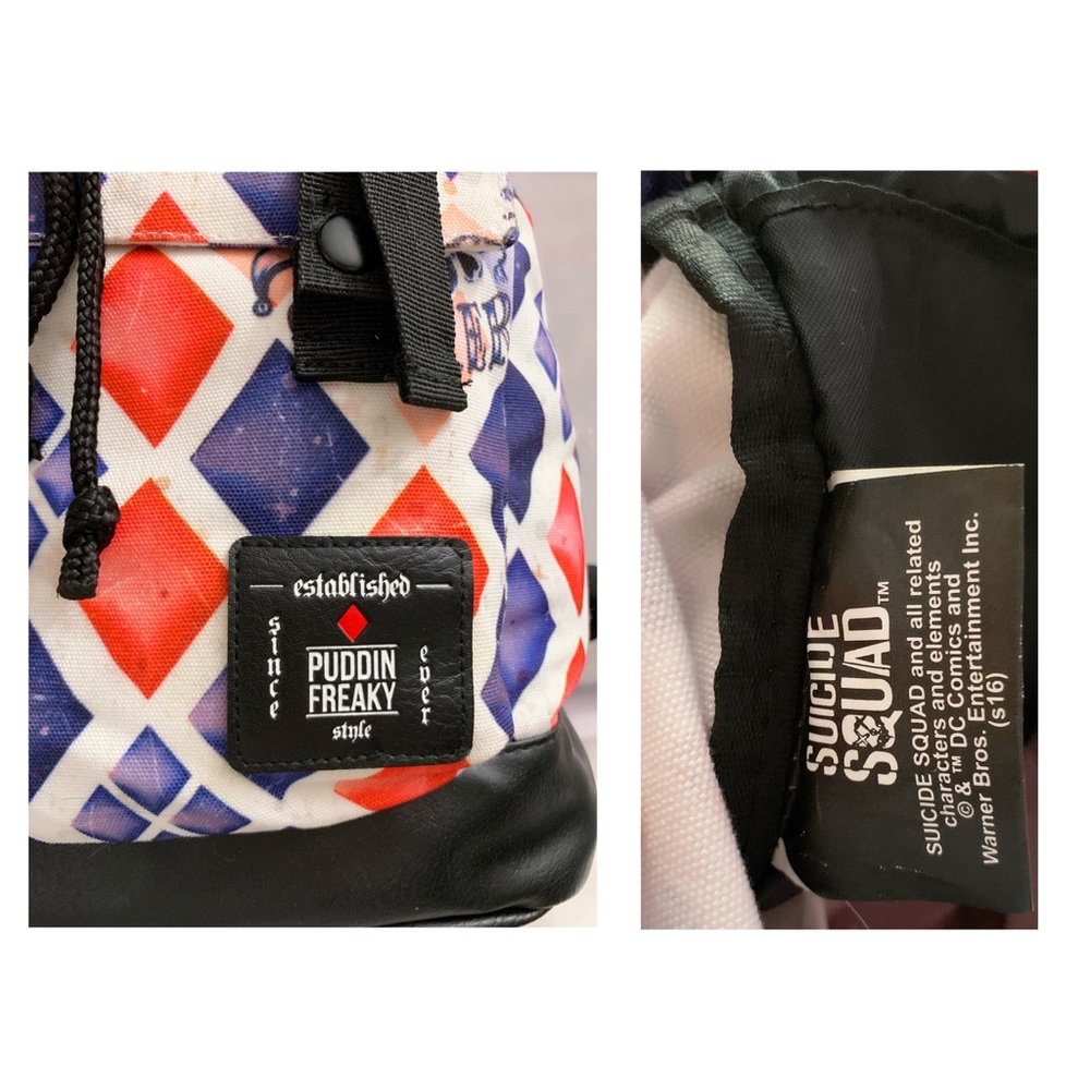 Pre-owned DC Comics Suicide Squad Harley Quinn Large Slouch Backpack - Picture 4 of 13